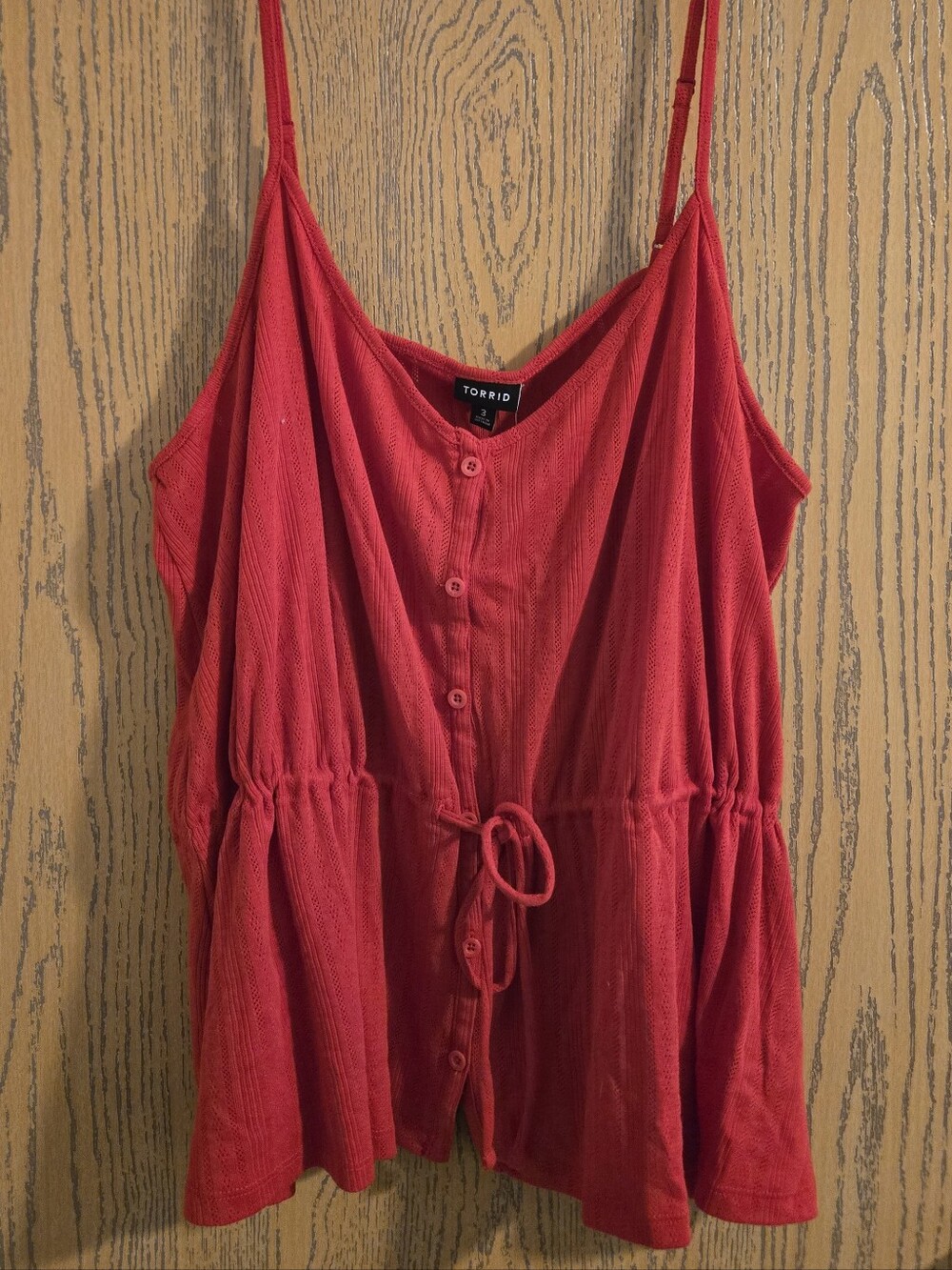 Torrid Pointelle Cinch Waist Peplum Tank